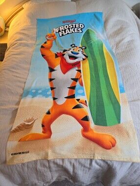 Kellogs Frosted Flakes Tony The Tiger On Surfboard Promotional Towel